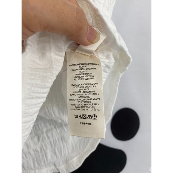 30 M Free People NWT Sugar Cube Crinkle Fabric Short Sleeve Tee Optic White Smal - Picture 8 of 12